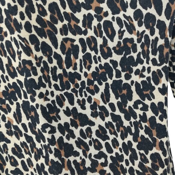 Tory Burch Merino Wool Leopard Print Sweater Size XS Lightweight Long Sleeve - Picture 9 of 11